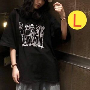 レディース プリントTシャツ 半袖 おしゃれ かわいい 人気 かっこいい ゆったり ブラック