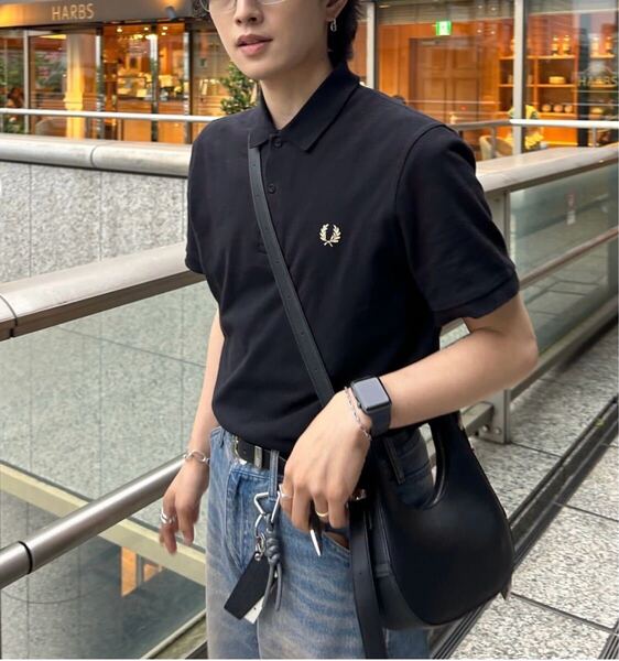 送料無料 フレッドペリー M3N ポロシャツ 英国製 FRED PERRY サイズ40 黒