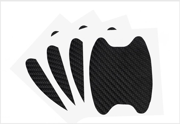【4枚入り】ドアノブ傷防止シート 保護シート ドアハンドル シールタイプ ステッカータイプ【色:ブラック】
