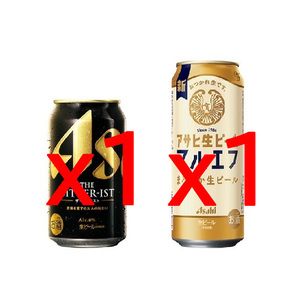アサヒ ザ・ビタリスト 缶350ml x1/アサヒ生ビール マルエフ 缶500ml x1#フ