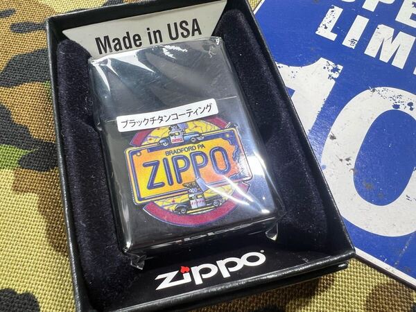 ●新品/未開封●ジッポカー ノベルティー 看板みたいな ブラック チタン加工の ジッポーライター mercismith2zippo TiBK-ZPサインボード1