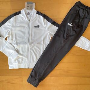 新品未使用 S(レディース) PUMA 裏トリコット起毛!!ジャージ上下 白/黒 ホワイト/ブラック セットアップ