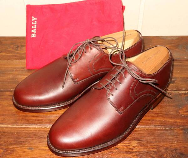 未使用 BALLY バリー フランス製 プレーントゥ 革靴 7.5 / 25.5㎝ 7 1/2 25㎝ レザーシューズ カーフ メンズ ビジネス