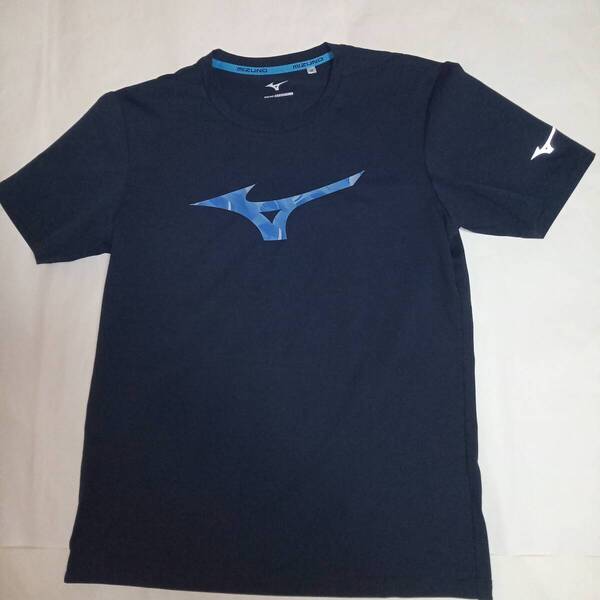 【美品】mizuno ミズノ メンズ サイズM 半袖 シャツ Tシャツ スポーツウェア ネイビー 紺色
