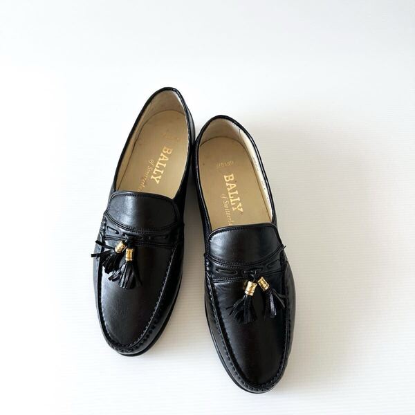 BALLY(バリー) / タッセル ローファー 黒 ブラック 6.1E 25cm ゴールド
