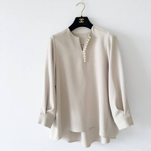 TONAL トーナル / パール キーネック ブラウス アイボリー 38 M