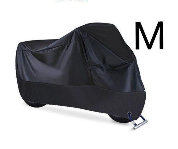 バイクカバー M 撥水 UV 耐水 黒 バイクシート 防水 雨避け 防犯 190t ブラック 自転車 原付 オートバイ 軽量
