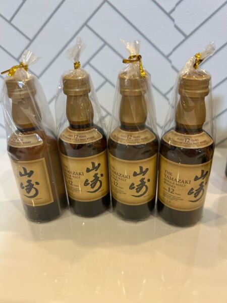 未開封 「サントリー シングルモルト 山崎12年 ミニチュア瓶」 4本セット ミニボトル アルコール 酒 山崎