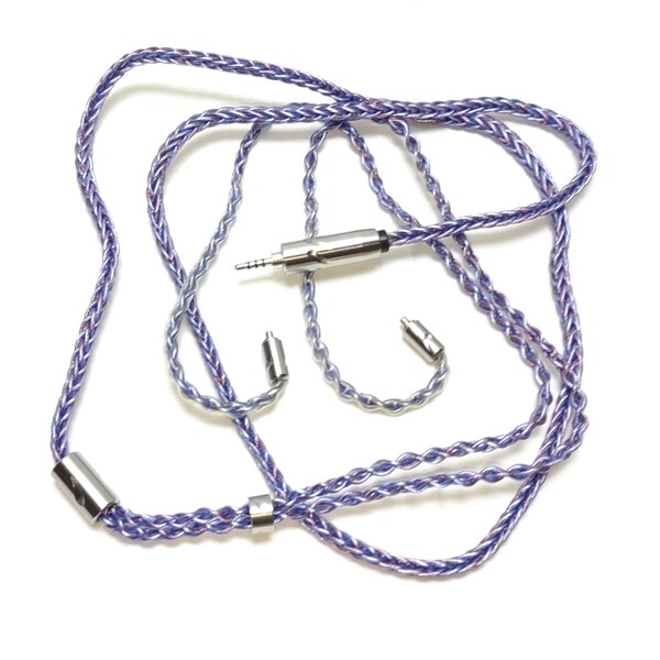 MMCX、リケーブル/バランスケーブル、4極/2.5mm プラグ、125cm、2.5mm⇒3.5mm変換アダプタ