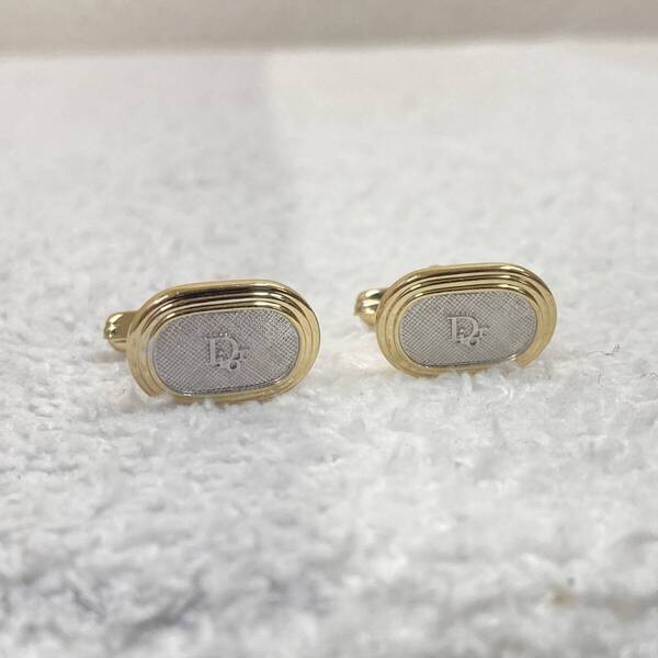 【クリスチャンディオール】カフスボタン dior シルバー ゴールド 結婚式 フォーマル ビジネス パーティー ロゴ