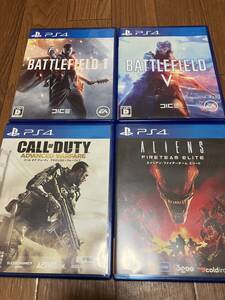ps4PlayStation4ソフト4本まとめてプレイステーション4エイリアンファイヤーチームコールオブデューティアドバンスドBATTLEFIELD1バトル