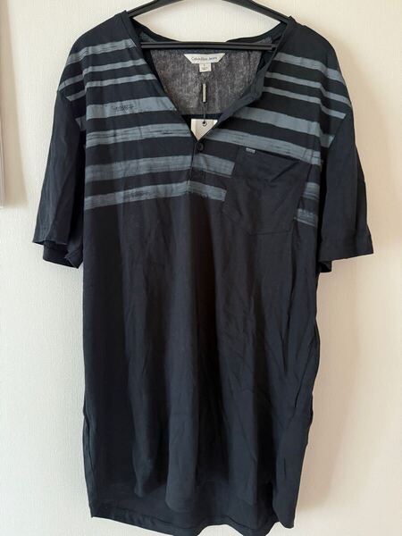 メンズTシャツ カルバンクライン Calvin Klein Jeans 男 メンズ Tシャツ ティーシャツ 半袖 カットソー 半袖Tシャツ ブラック L