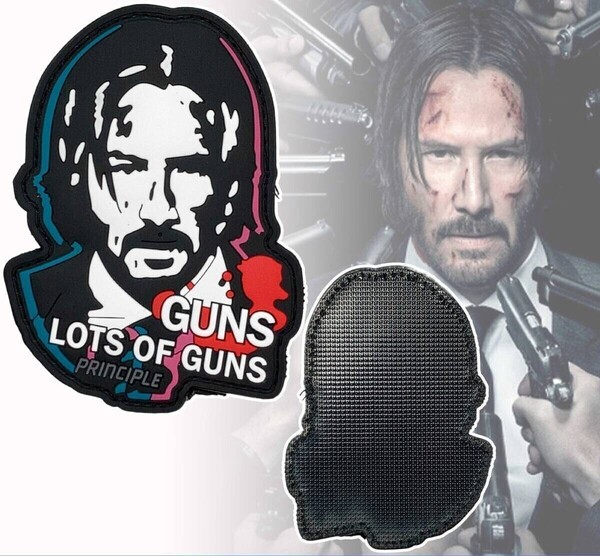 「ジョン・ウィック/キアヌ・リーブス ワッペン 大量の銃だ! 」tface-g 【タグ:映画、アクセサリー】1 T15