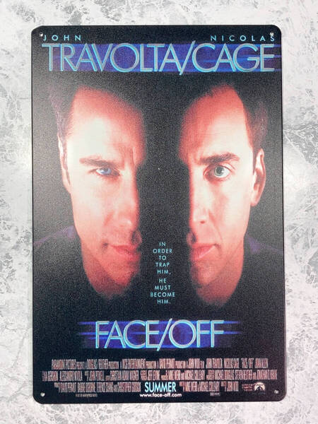 「フェイス・オフ ジョン・トラボルタ/ニコラス・ケイジ メタル ポスター/プレート」tface-g 【タグ:映画、インテリア】1 T05/24