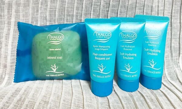 新品、未開封 THALGO JAPAN タルゴジャポン ブセナ テラス 沖縄 アメニティ 石鹸 コンディショナー ボディ乳液