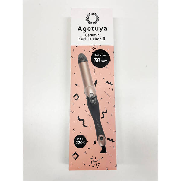 【韓国風カールをつくる38mm】 AG-0002-38 コテ 38mm カールアイロン MAX220℃ セラミック カールヘアアイロン2 アゲツヤ