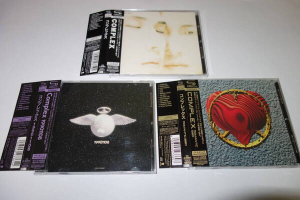 美品★送料無料★COMPLEX(コンプレックス) リマスタリング SHM-CD 3枚セット★吉川晃司 布袋寅泰 19901108 ROMANTIC 1990 人気 高音質