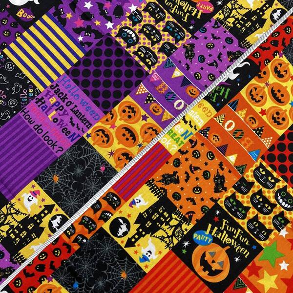 ★200cm(長さ)×108cm(生地巾)★ハロウィンプリントAP35401-2AB ★スケア生地 ★未使用/限定品