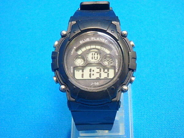n505u BLUE PLANET ブループラネット J56 G212 腕時計 デジタル 黒 中古 (25-0501-1)