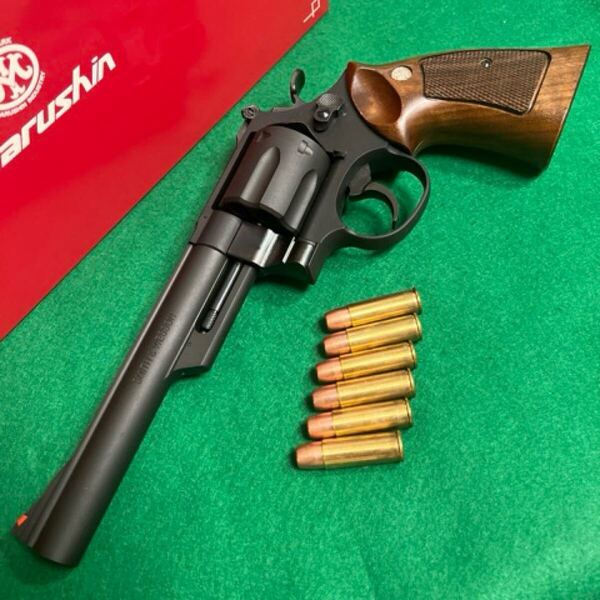 マルシン★M29 6.5インチ ブラックヘビーウェイト ハーフチェッカー木製グリップ 6mmBBガスガン Xカートリッジ HW/ダーティハリー