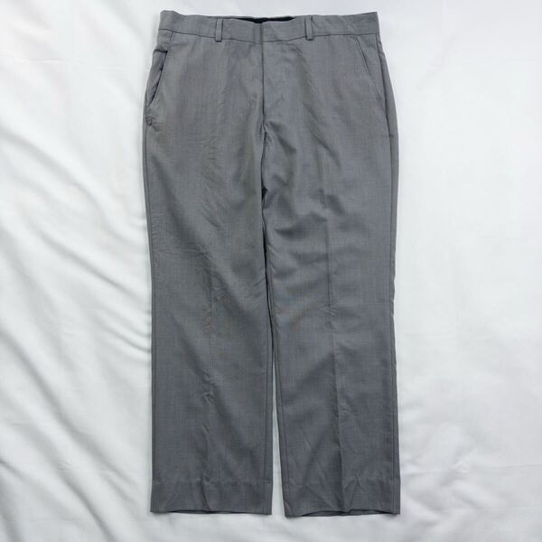 US Vintage 90-00s KENNETH COLE REACTION ポリエステル ビスコース ノータック ライトグレー 灰色 レトロ ドレス スラックス トラウザーズ