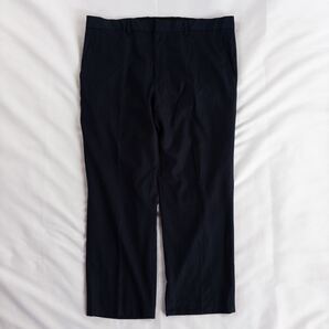 US Vintage 00s J.Ferrar slim fit ポリエステル レーヨン ノータック ピンストライプ ネイビー 紺 ワイド ドレス スラックス トラウザーズ