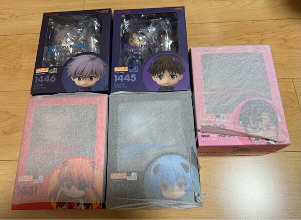 新品未開封 ねんどろいど ヱヴァンゲリヲン新劇場版 プラグスーツVer. 5種セット 碇シンジ 渚カヲル 綾波レイ 式波アスカ マリ
