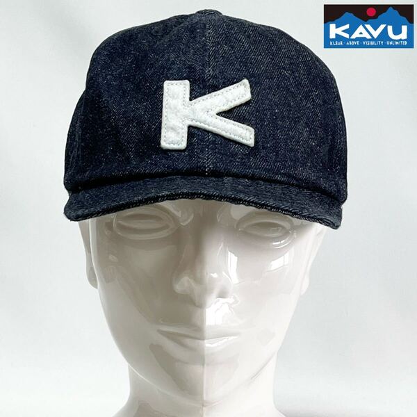 【超美品】日本製 KAVU カブー 定価¥6380 ビンテージテイストデニム製 ショートブリムキャップ インディゴ size フリー 58cm サイズ調節可