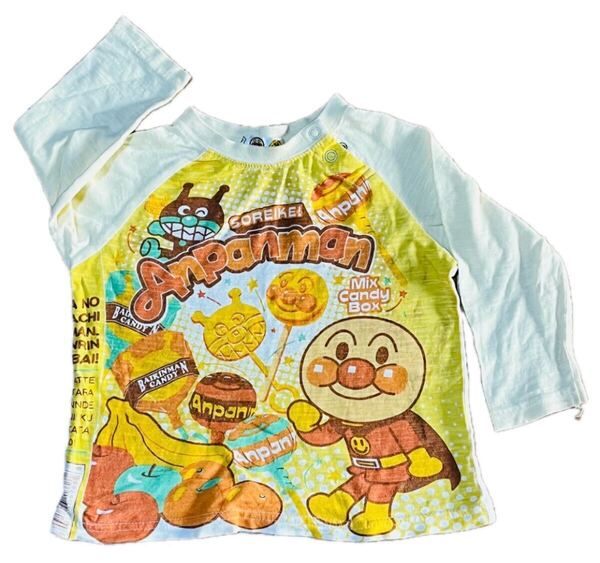 アンパンマン 薄手の長袖Tシャツ 90サイズ 黄色 男女兼用 キッズ