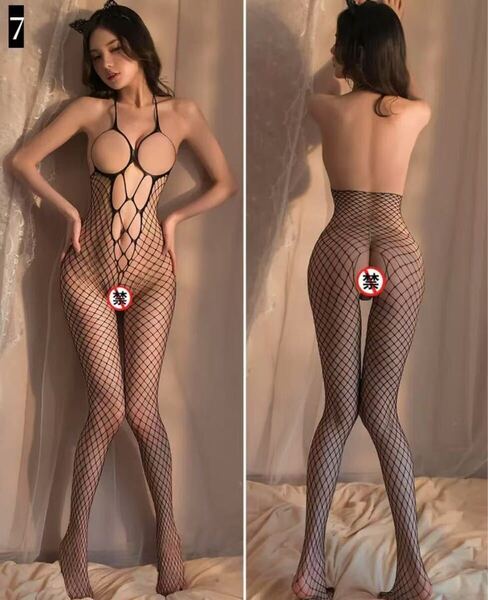 B091ボディストッキング 全身網タイツ セクシーランジェリー オープンクロッチコスプレセクシー美脚誘惑穴あき