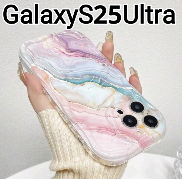 GalaxyS25Ultra ケース マーブル ウェーブフレーム なみなみ Galaxy S25Ultra