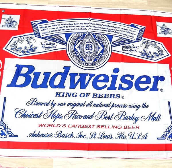 バドワイザー Budweiser 超特大フラッグ 旗 1740mm×1270mm 大迫力 ビール 看板