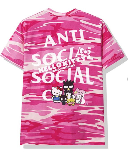 【新品未開封】AntiSocialSocialClub ハローキティ Tシャツ Hello Kitty and Friends x ASSC Pink Camo Tee サイズM