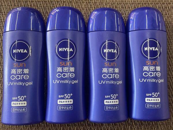 花王 ニベア SUN 高密着 ケア UV ミルキィ ジェル 日やけ止め ほぼ 未使用 4本 セット 現品限り 即決 早い者勝ち 送料無料