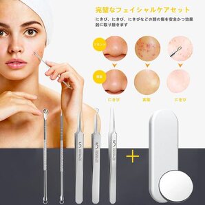 毛抜き 毛穴ケア専用6本ツール 角栓取り ピンセット 先端幅0.1mm