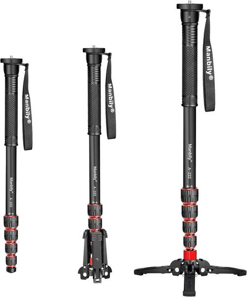 高品質 自立型一脚 軽量 170cm 5段階伸縮 脚径25mm 望遠レンズ用 角