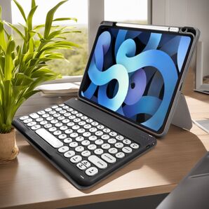 ☆丸いキー iPadキーボードケース アップルペンシル収納充電 新登場! ユーザ