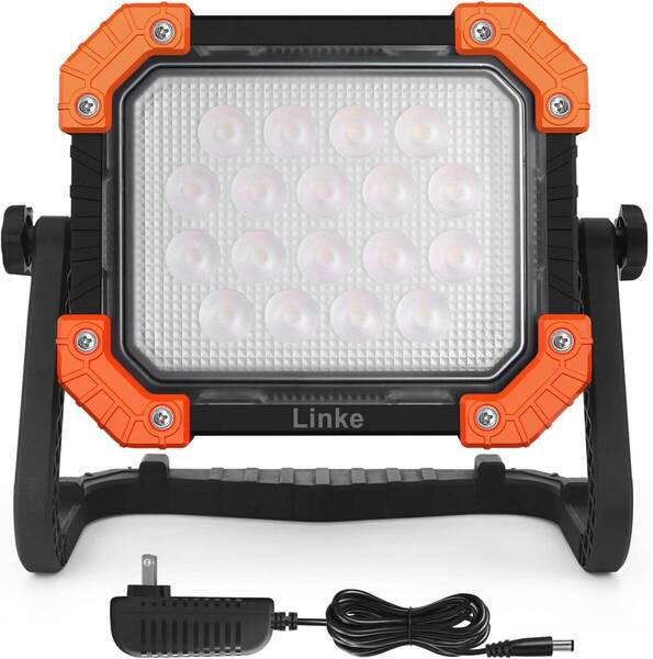 使いやすい 充電式LED投光器 作業灯 ワークライト 高輝度 6000LM 屋内