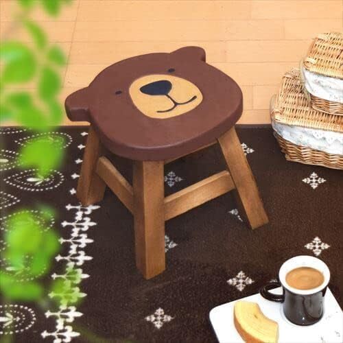 アカシア製ラウンドスツール「クマちゃん」 くま 子供 新登場! ユーザー好評 長