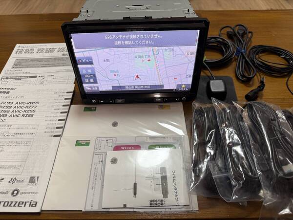 carrozzeria AVIC-RL99 8インチメモリーナビ 2024年最新地図 新品アンテナ付き スズキ カプラー付 フルセグ/DVD/Bluetooth/録音/HDMI