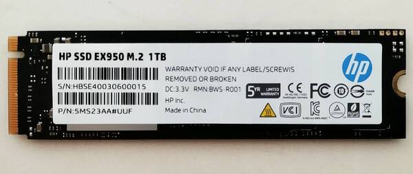 HP SSD EX950 M.2 NVME 1TB 3D TLC/DRAMキャッシュ搭載