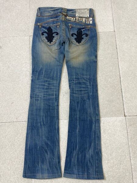 8582.RED PEPPER スタッズ ビジュー フレア デニムパンツ Y2K レッドペッパー ジーンズ ジーパン JEANS s ベルボトム