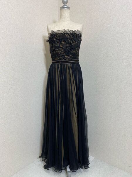 8306. 【極美品】TADASHI SHOJI シルク100% ロングドレス タダシショージ 黒 ブラック 演奏会 パーティー コンサート クラブ