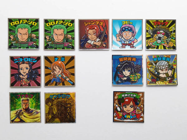 即決 送料込み ビックリマン コラボ シール ワンピース 鬼滅の刃 北斗の拳 AKBックリマンシール 12枚セット ONE PIECE