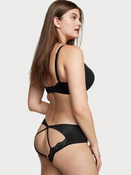 Victoria's Secret ヴィクトリア シークレット オープンバック チーキー パンティー ショーツ Black 未開封品 送料無料