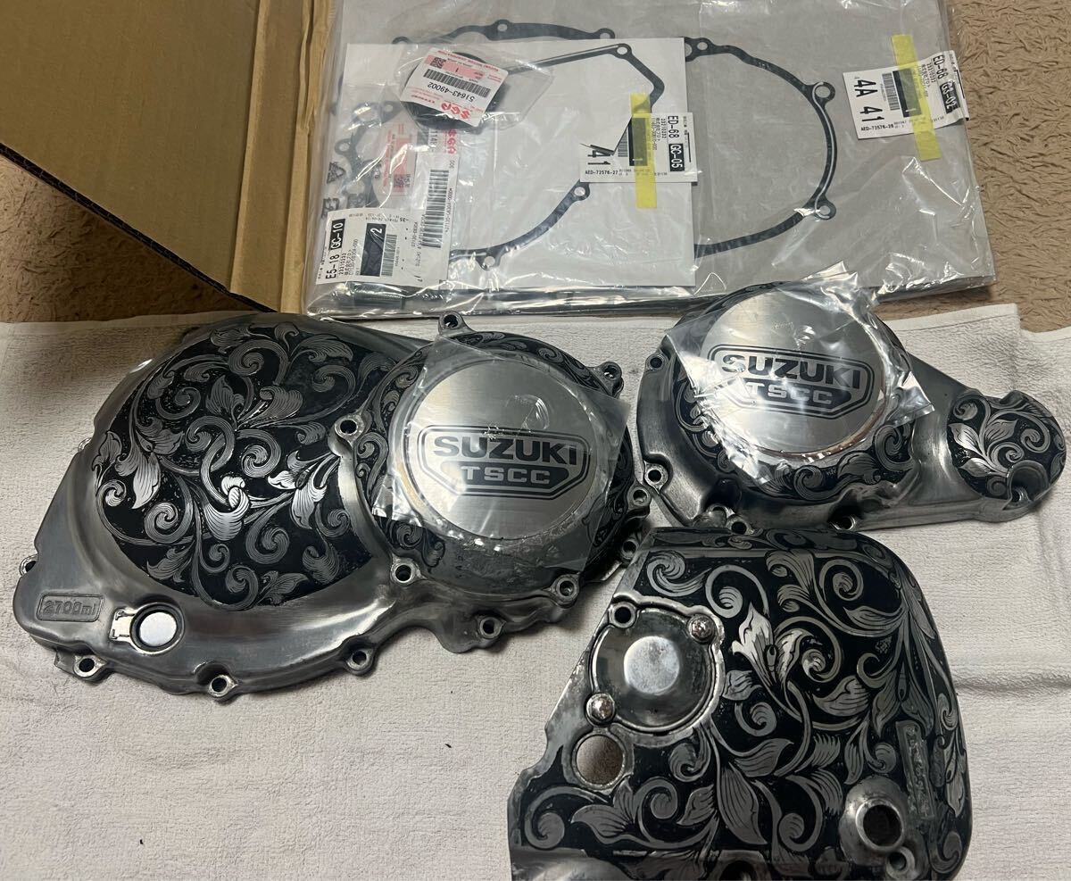 GSX400Sカタナ純正カムカバー.エンジンカバー.サイド