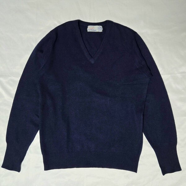 Ballantyne カシミヤニット バランタイン PURE CASHMERE ネイビー Vネックニット ヴィンテージ vintage knit 70s 80s