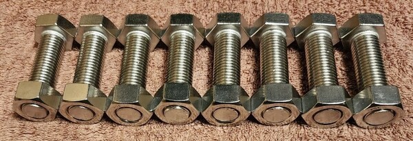 SUS304 ステンレス M16×55mm ボルト ナット 8本セット 未使用保管品