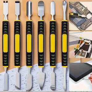 ◆ ゲーム機・家電・スマホ・タブレット・PC・等 ★ 開封 こじ開け・修理 ヘラツール / 12種類・6本セット ★ 滑り止めハンドル
