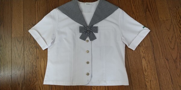 セーラー服 武蔵越生 半袖 前開き 夏服 チェック柄 スクールリボン 小野塚秋良 制服 コスプレ 衣装 白色 日本製 ブラウス 送料無料匿名発送